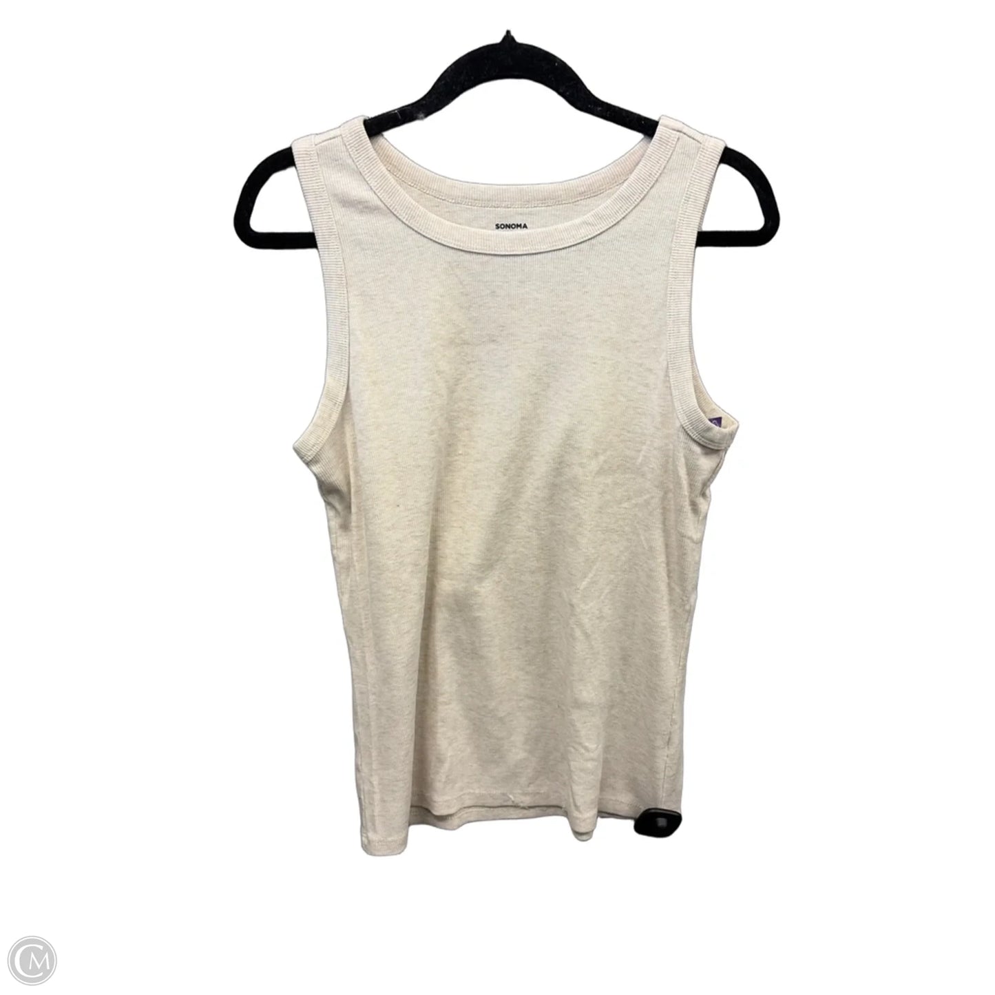 Top Sleeveless Basic By Sonoma In Cream, Size: Xl