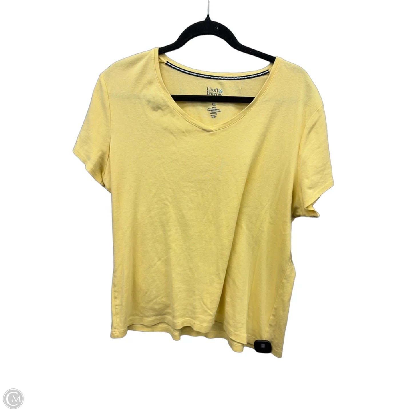 Top Short Sleeve Basic By Croft And Barrow In Yellow, Size: Xxl