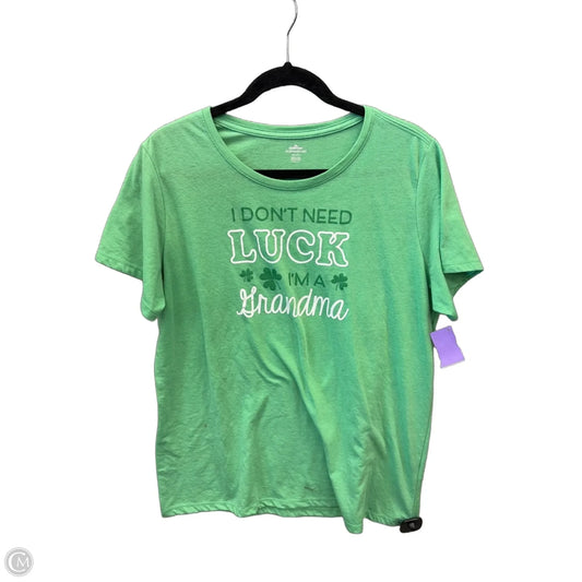 Top Short Sleeve By Clothes Mentor In Green, Size: Xxl
