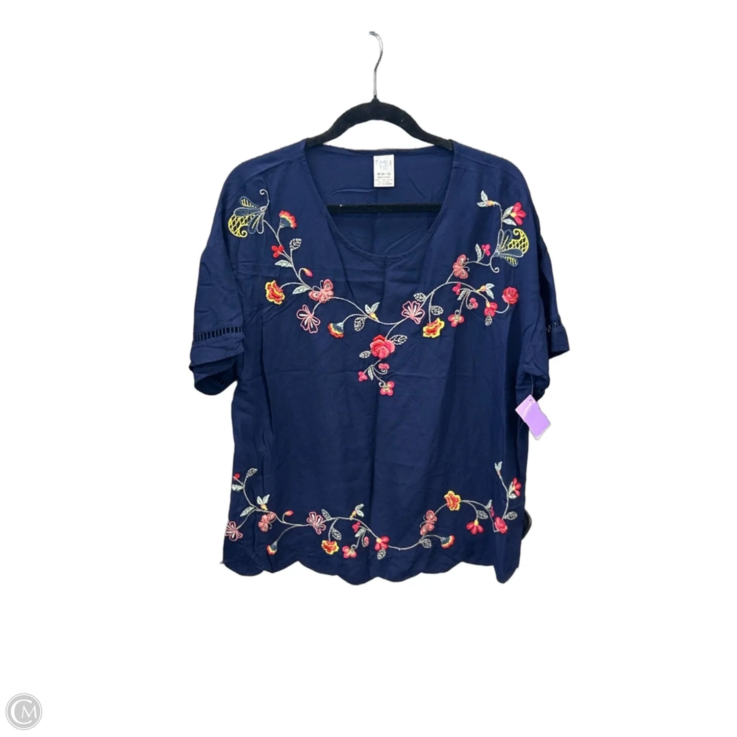 Top Short Sleeve By Time And Tru In Blue, Size: M