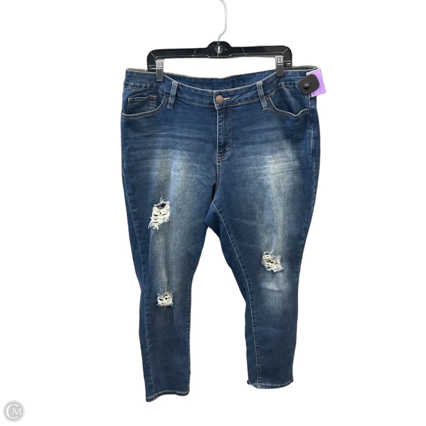 Jeans Skinny By Ymi In Blue Denim, Size: 18