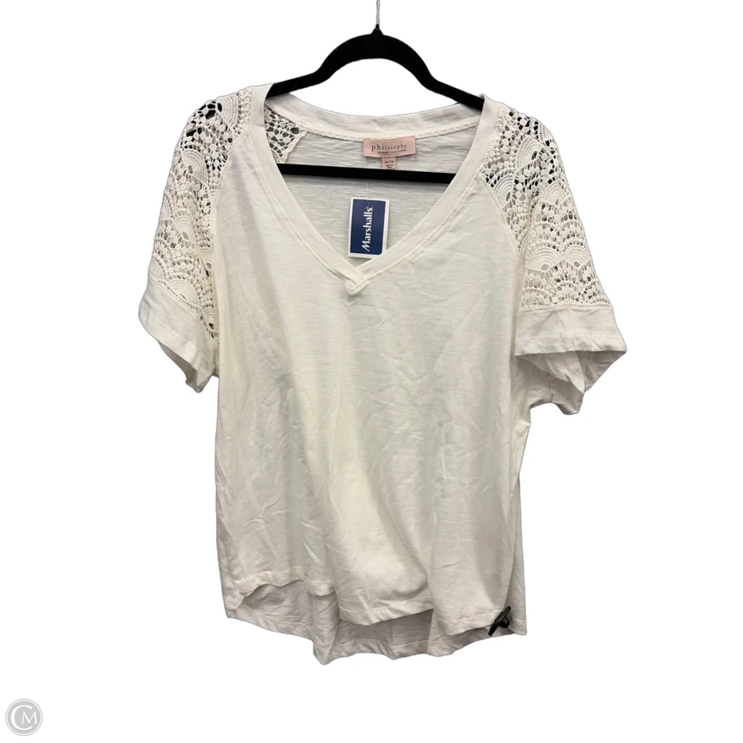 Top Short Sleeve By Philosophy In White, Size: 2x