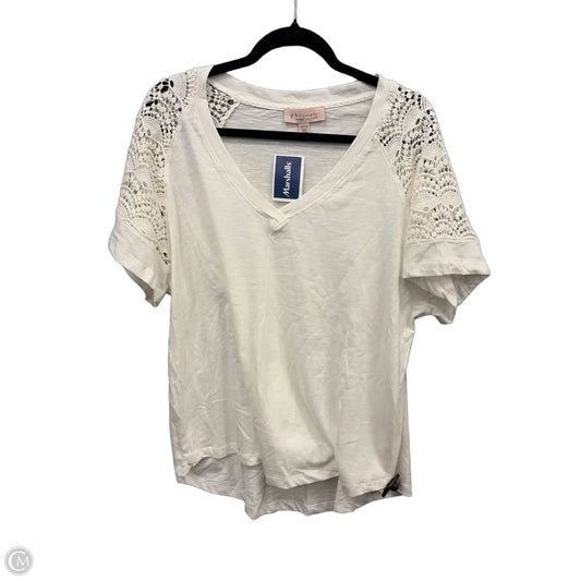 Top Short Sleeve By Philosophy In White, Size: 2x