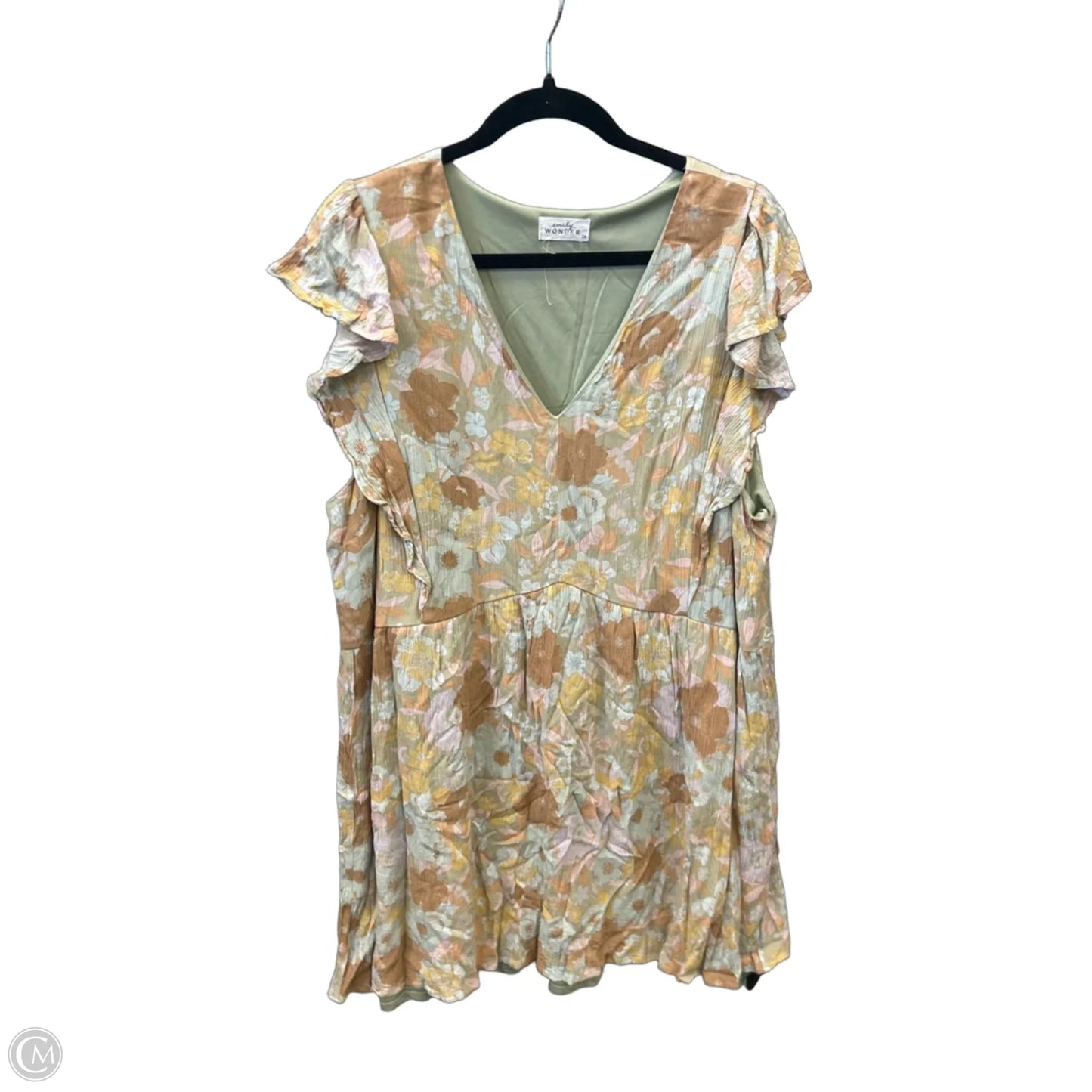 Dress Casual Short By Emily Wonder In Green, Size: 2x