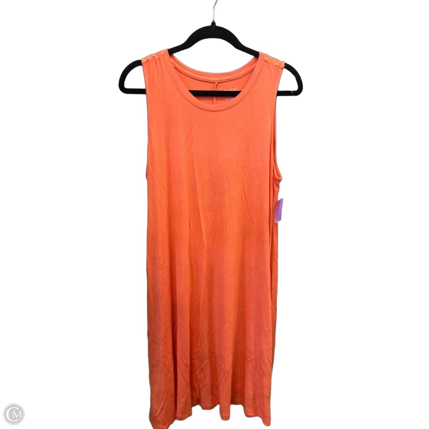 Dress Casual Midi By Time And Tru In Orange, Size: Xl
