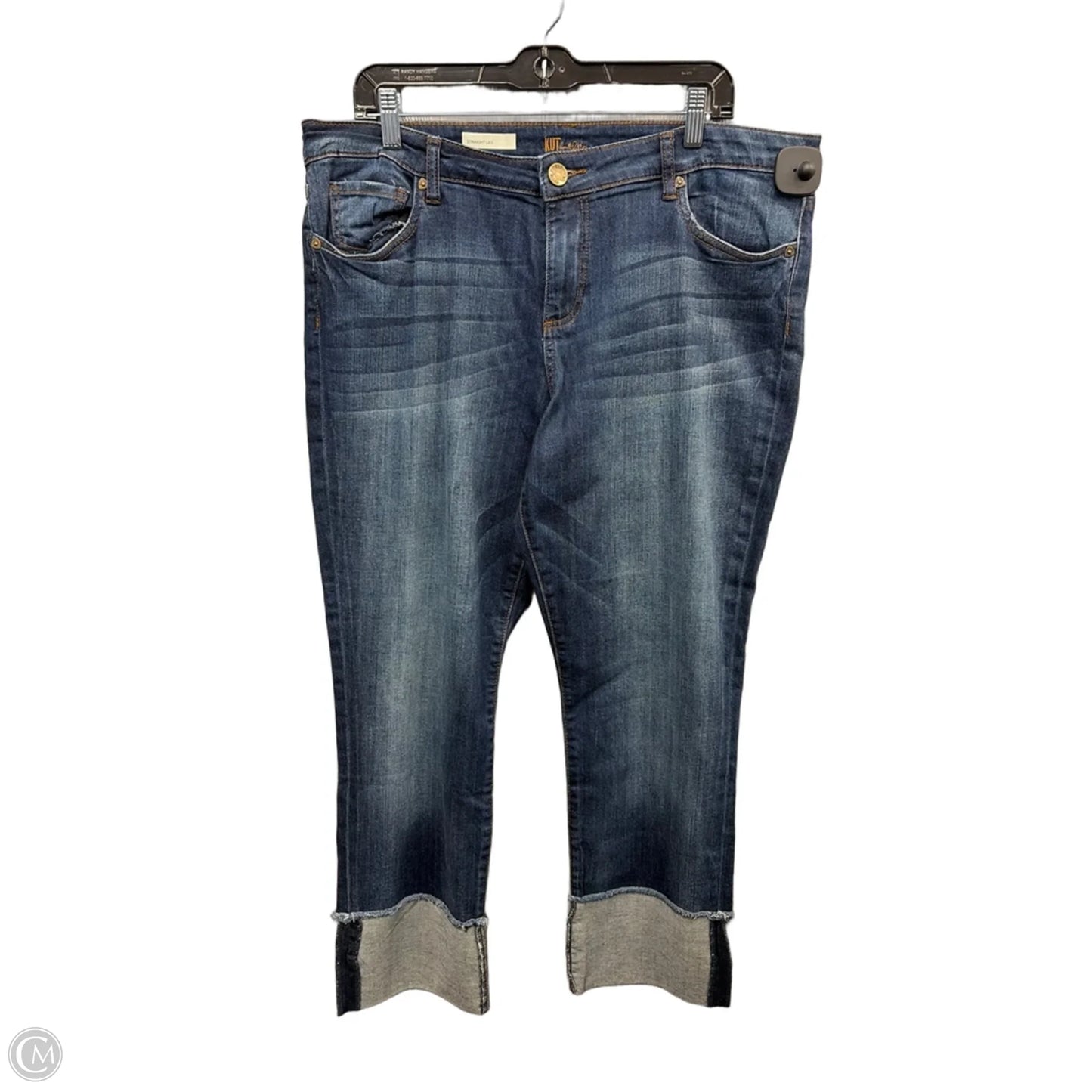 Jeans Straight By Kut In Blue Denim, Size: 16