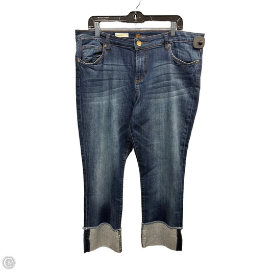Jeans Straight By Kut In Blue Denim, Size: 16