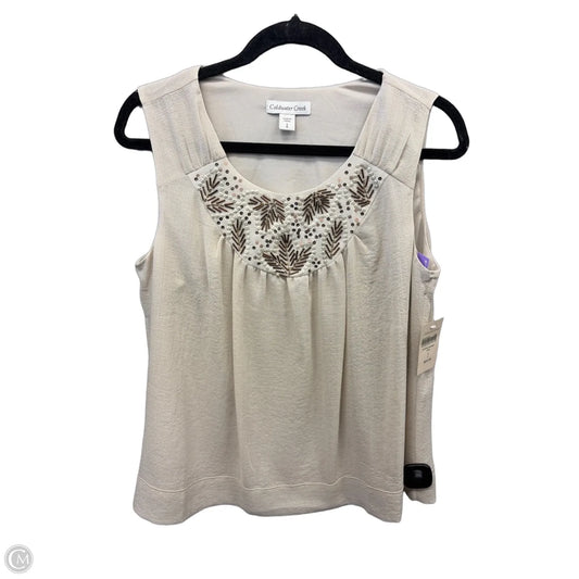 Top Sleeveless By Coldwater Creek In Tan, Size: S