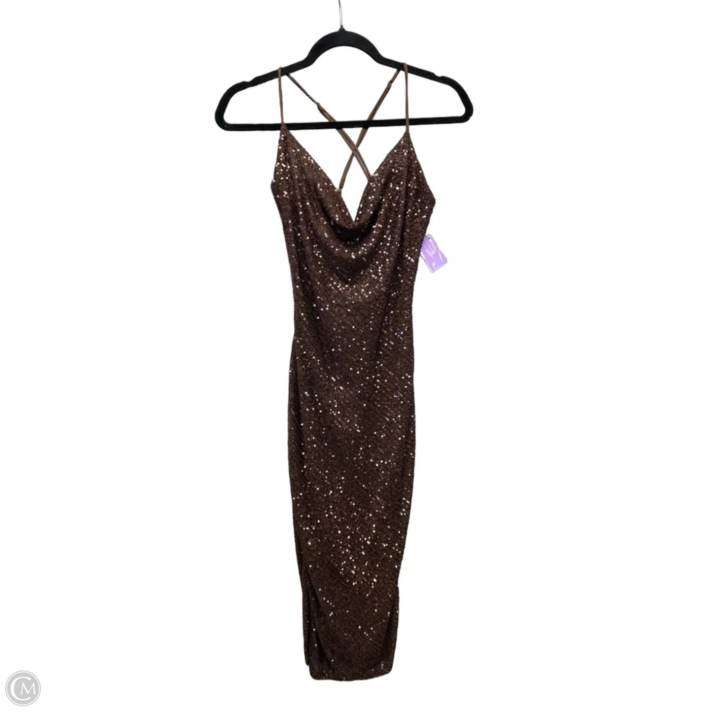 Dress Party Midi By Windsor In Brown, Size: S