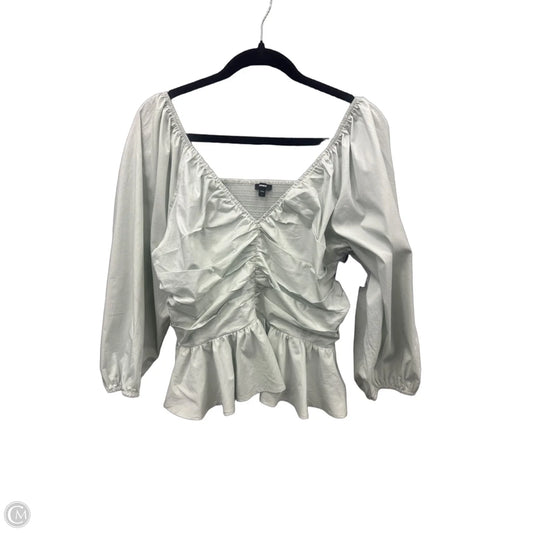 Blouse 3/4 Sleeve By Express In Green, Size: L