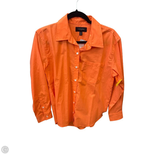 Top Long Sleeve By Banana Republic In Orange, Size: S