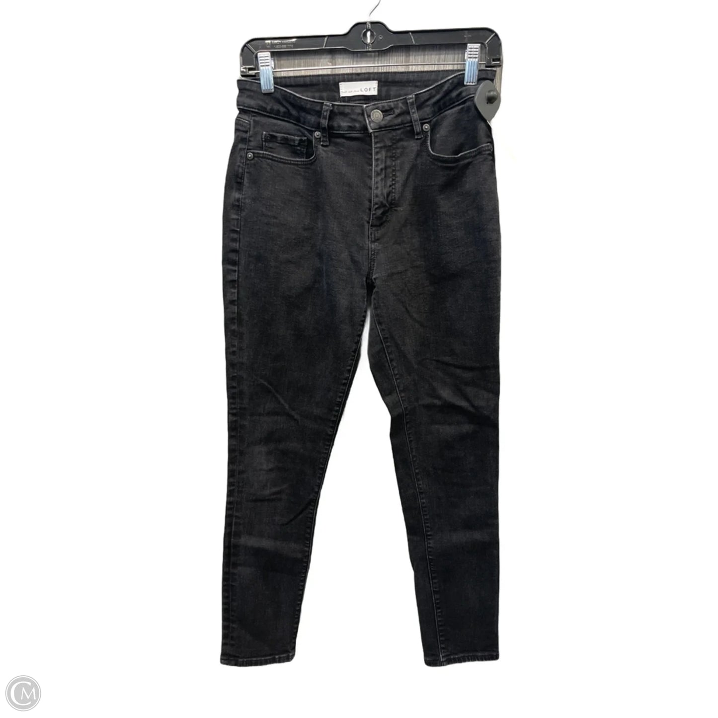 Jeans Skinny By Loft In Black Denim, Size: 4