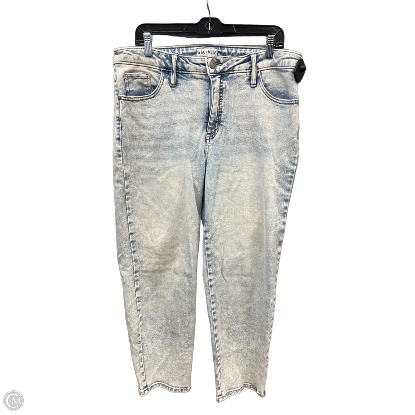 Jeans Straight By Ava & Viv In Blue Denim, Size: 16