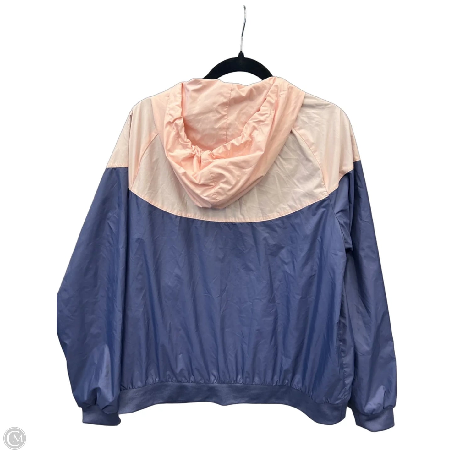 Jacket Windbreaker By Nike Apparel In Blue & Pink, Size: L