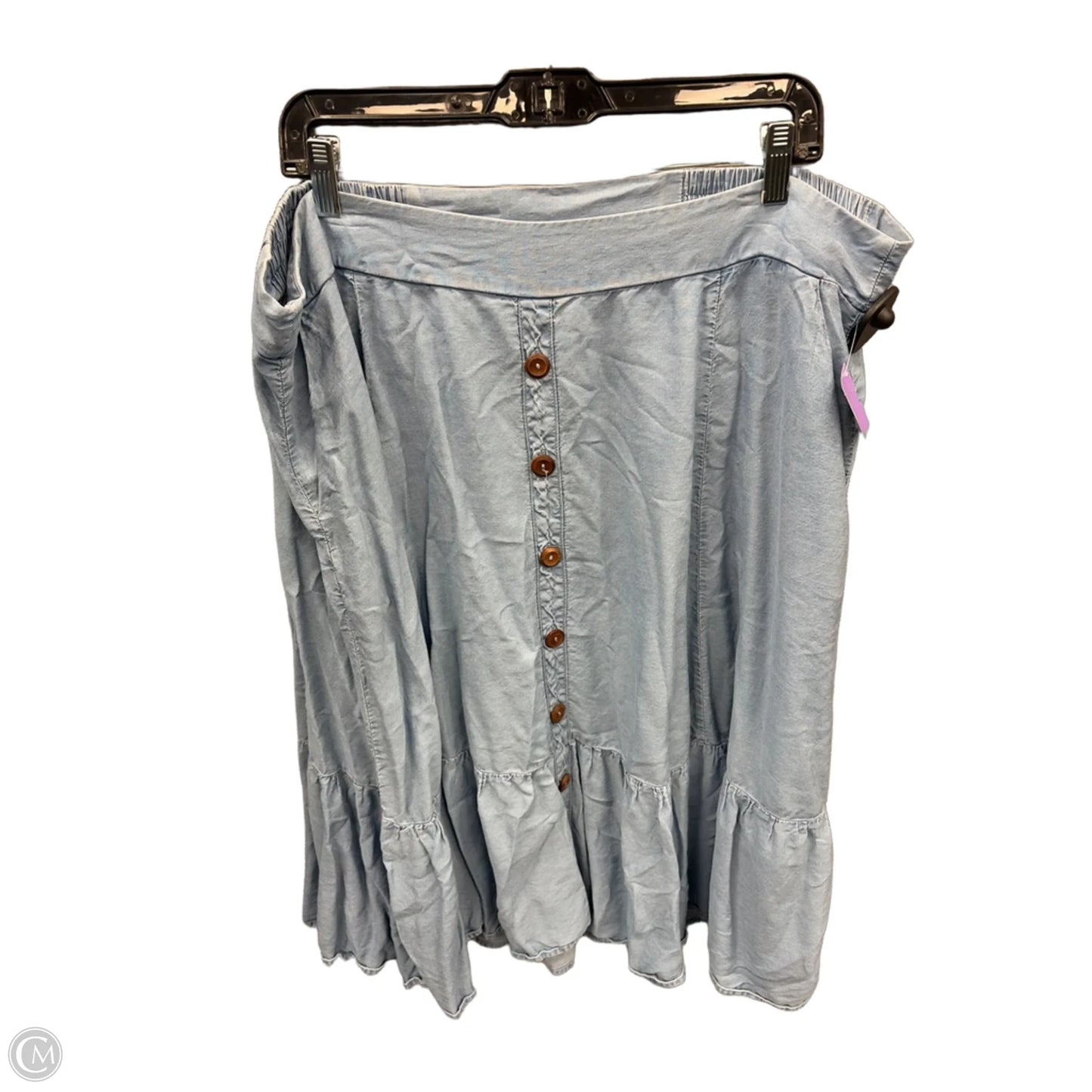 Skirt Midi By Torrid In Blue Denim, Size: 18