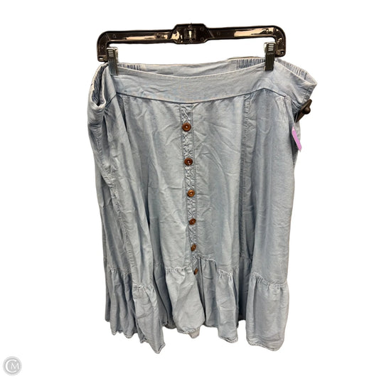Skirt Midi By Torrid In Blue Denim, Size: 18