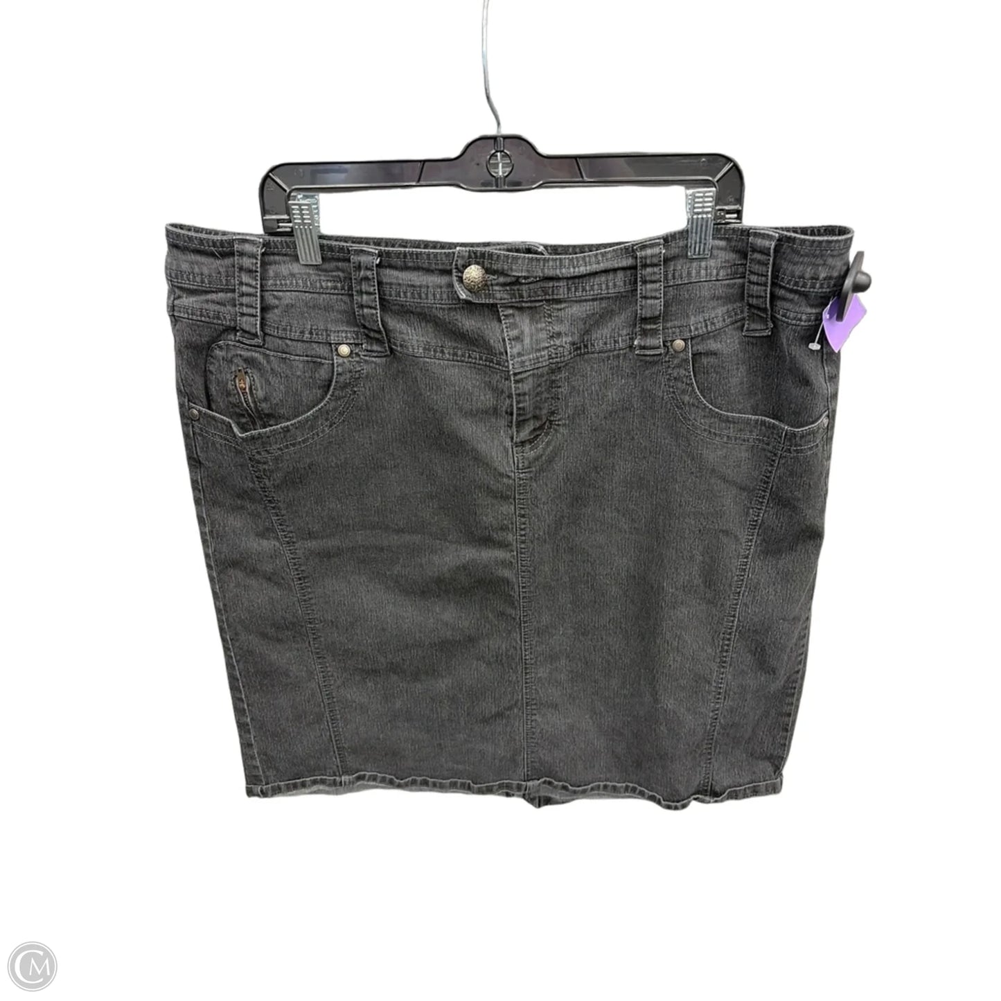 Skirt Midi By Avenue In Black Denim, Size: 20