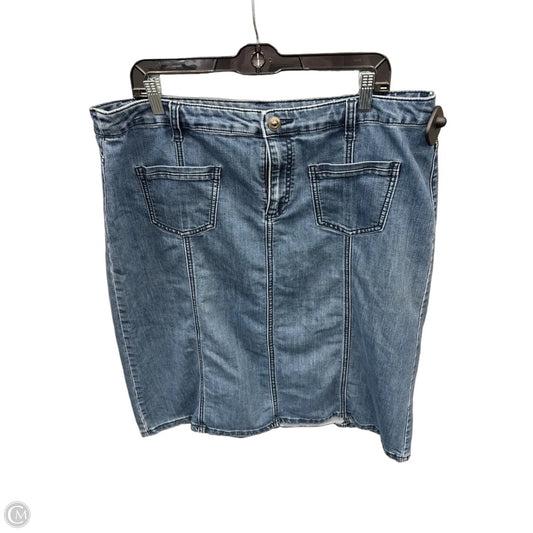 Skirt Midi By Cj Banks In Blue Denim, Size: 16