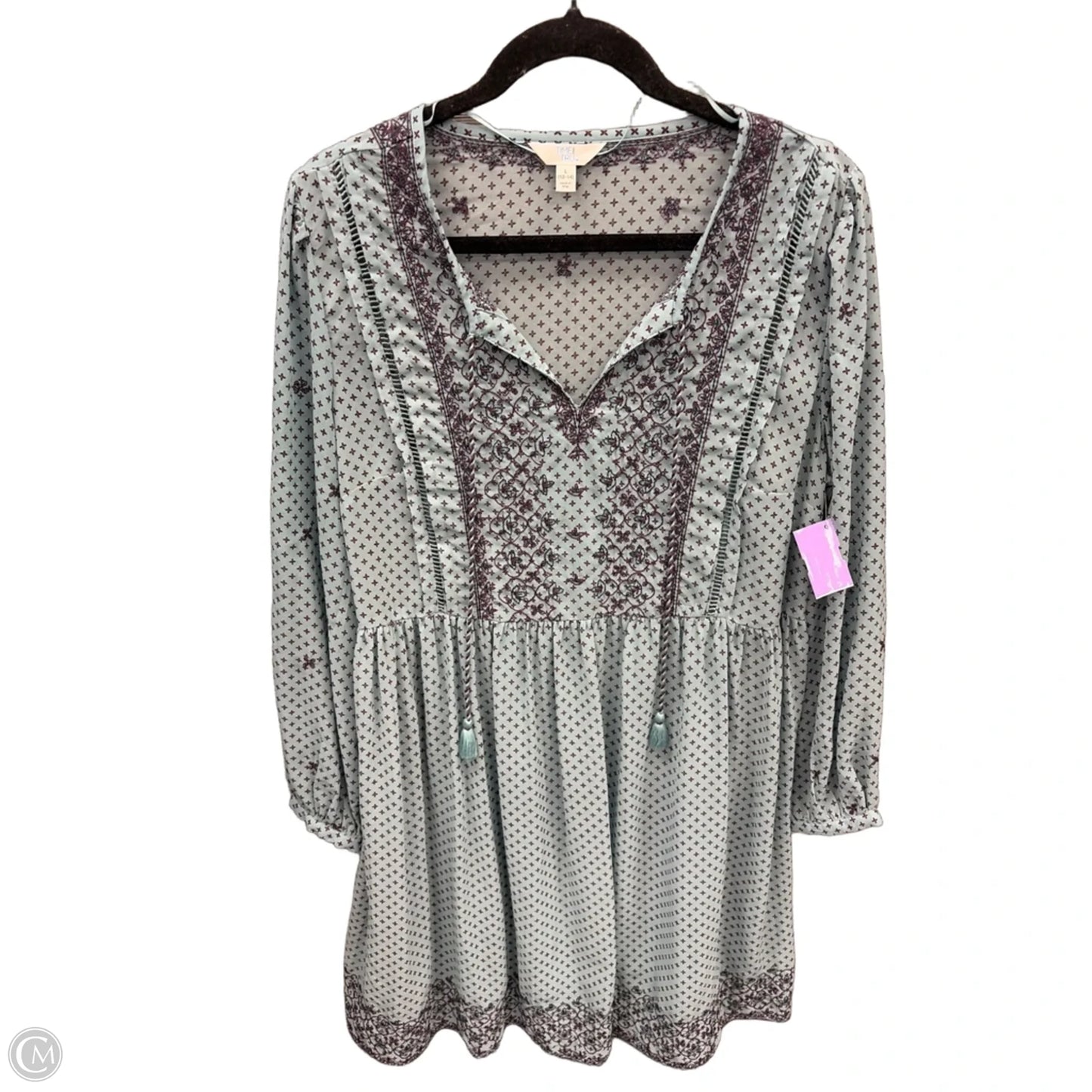 Dress Casual Midi By Time And Tru In Blue, Size: L