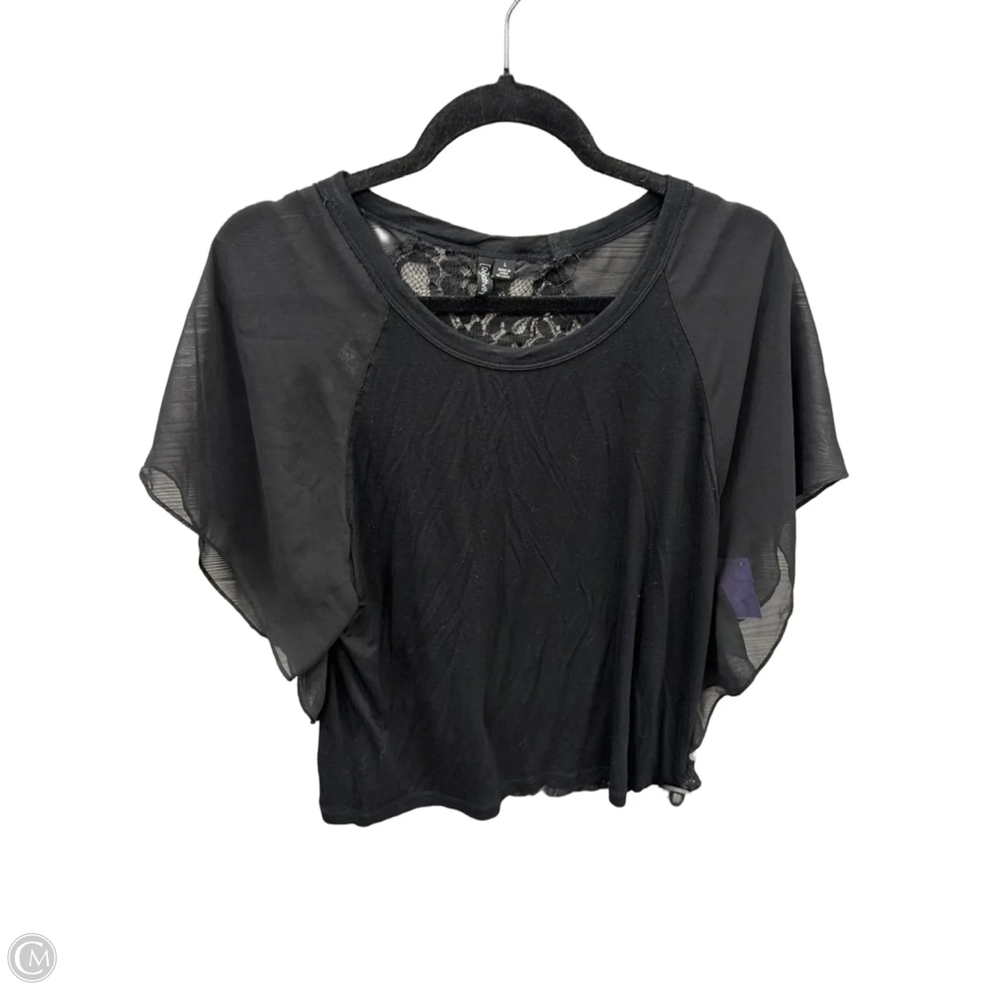 Top 3/4 Sleeve By Relativity In Black, Size: L