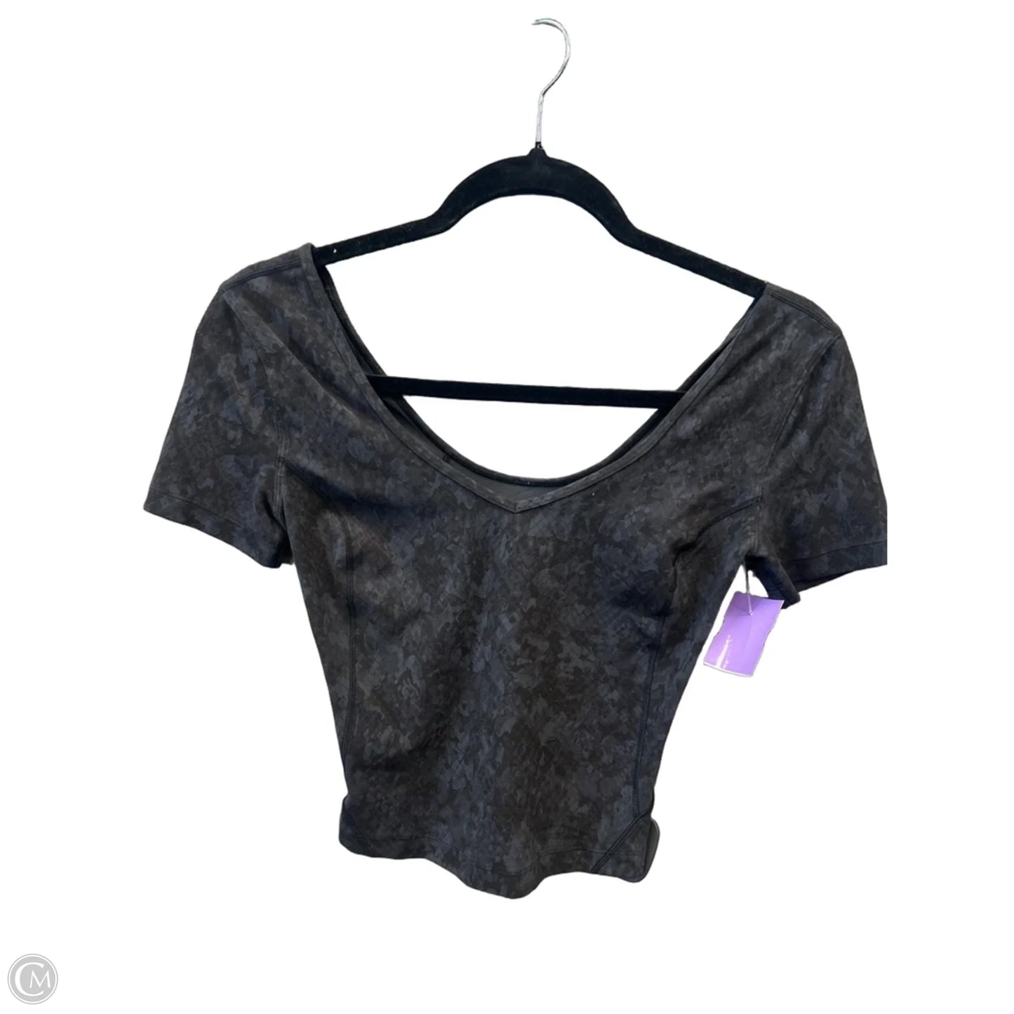 Athletic Top Short Sleeve By Lululemon In Black, Size: Xs