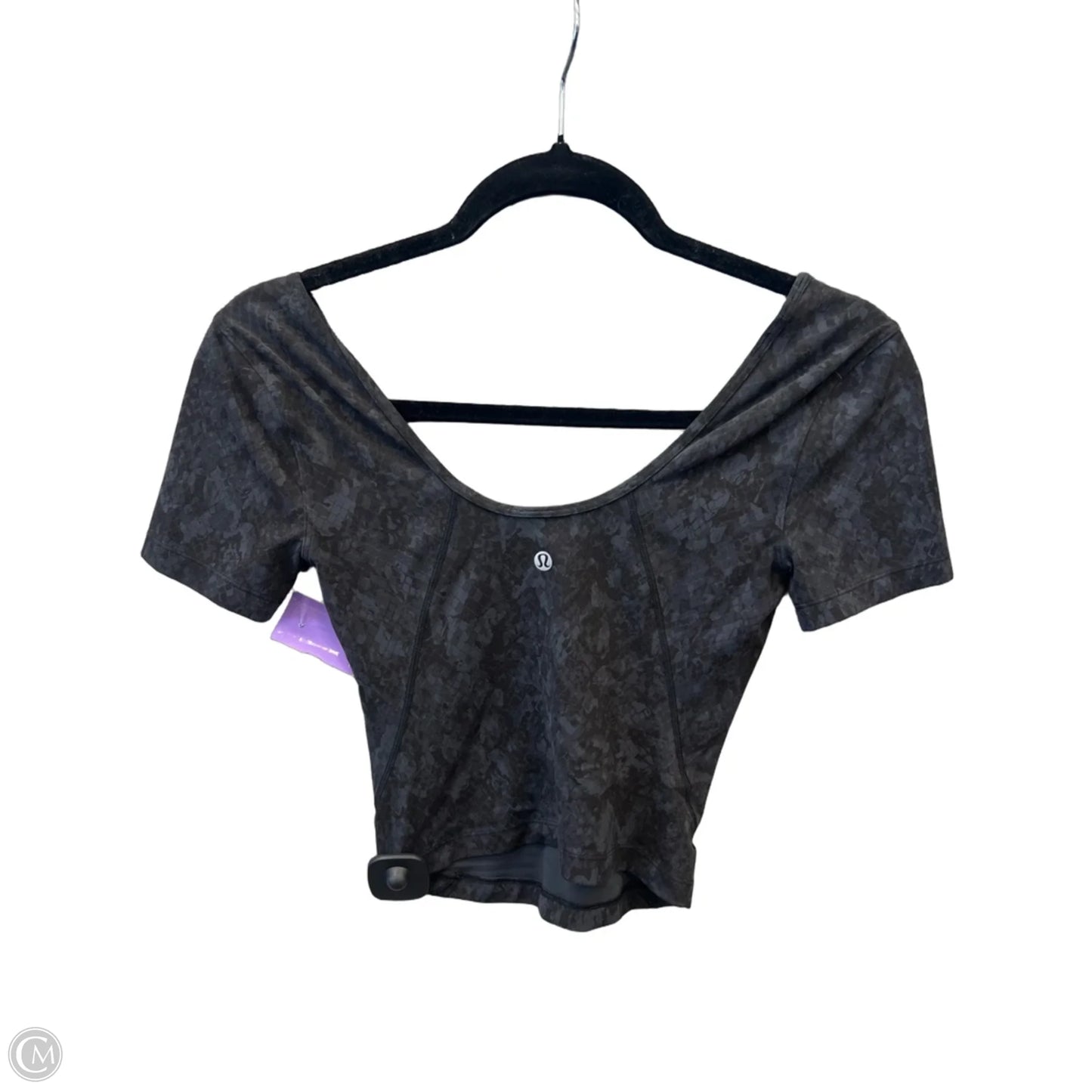 Athletic Top Short Sleeve By Lululemon In Black, Size: Xs