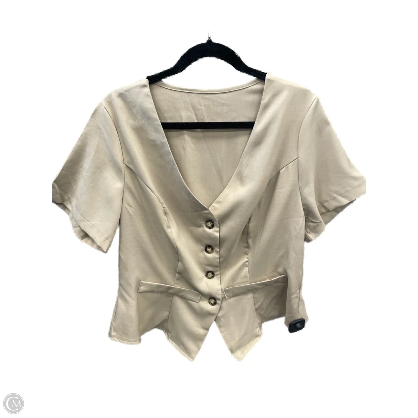 Top Short Sleeve By Shein In Tan, Size: Xl