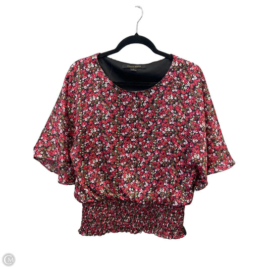Blouse Short Sleeve By Cynthia Steffe In Floral Print, Size: M