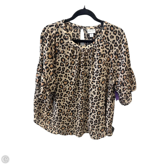 Top Short Sleeve By Ava & Viv In Animal Print, Size: 1x