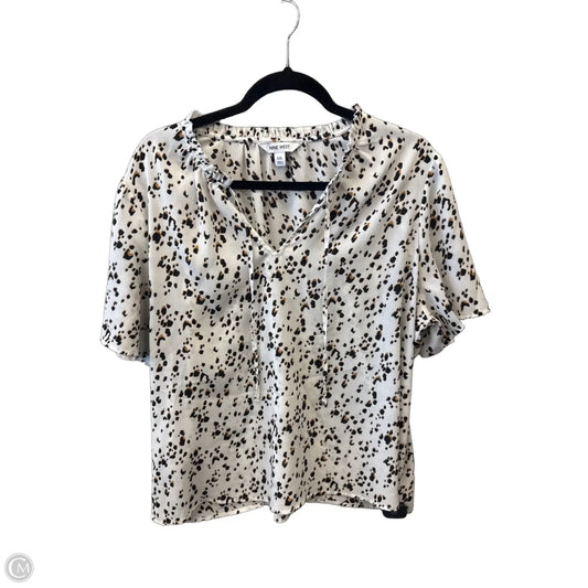 Blouse Short Sleeve By Nine West In White, Size: Xxl