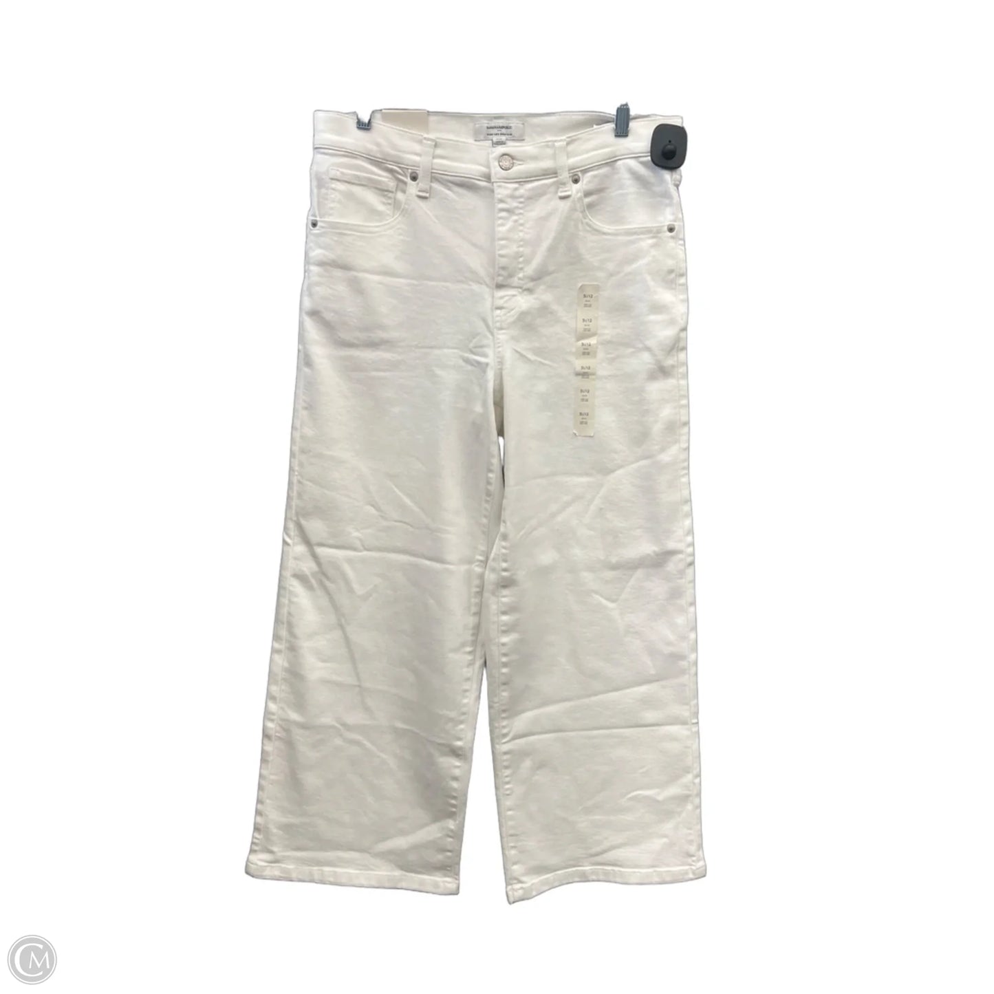 Jeans Wide Leg By Banana Republic In White Denim, Size: 12p