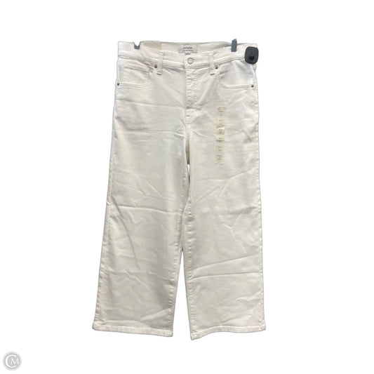 Jeans Wide Leg By Banana Republic In White Denim, Size: 12p