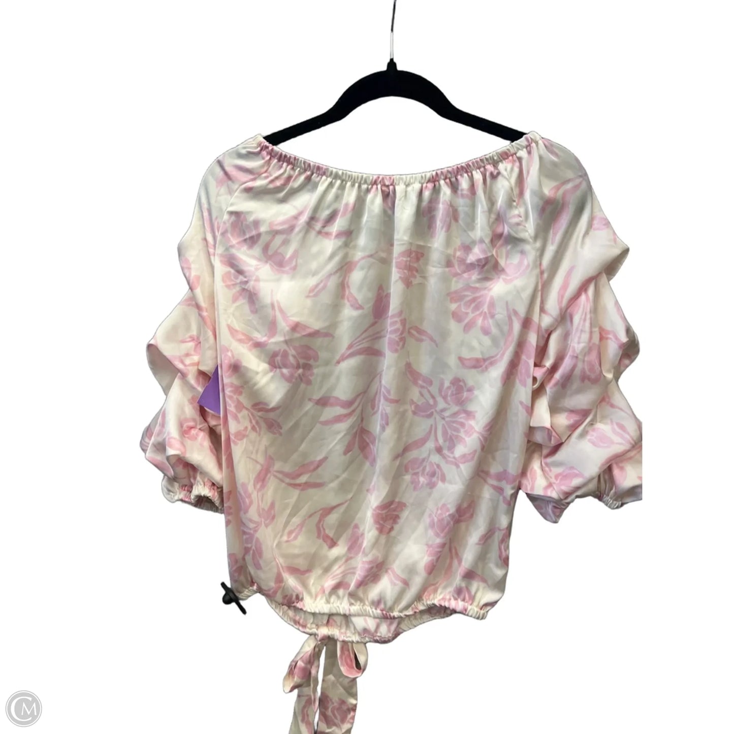 Top 3/4 Sleeve By Cece In Pink & White, Size: M
