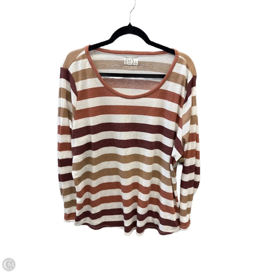 Top Long Sleeve By Maurices In Striped Pattern, Size: 2x