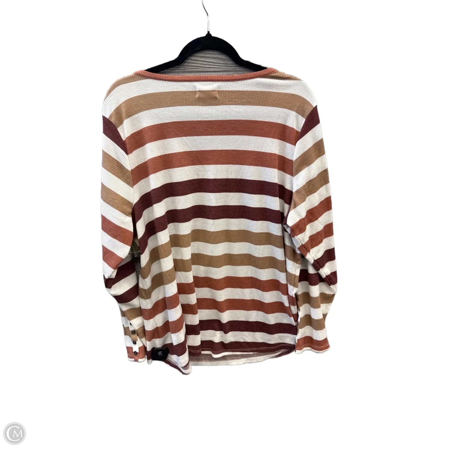 Top Long Sleeve By Maurices In Striped Pattern, Size: 2x