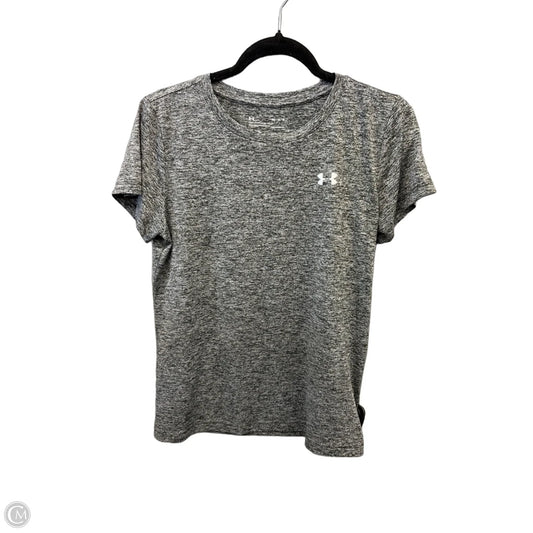 Athletic Top Short Sleeve By Under Armour In Grey, Size: M