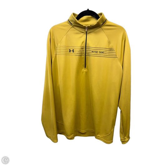 Athletic Top Long Sleeve Crewneck By Under Armour In Yellow, Size: 2x