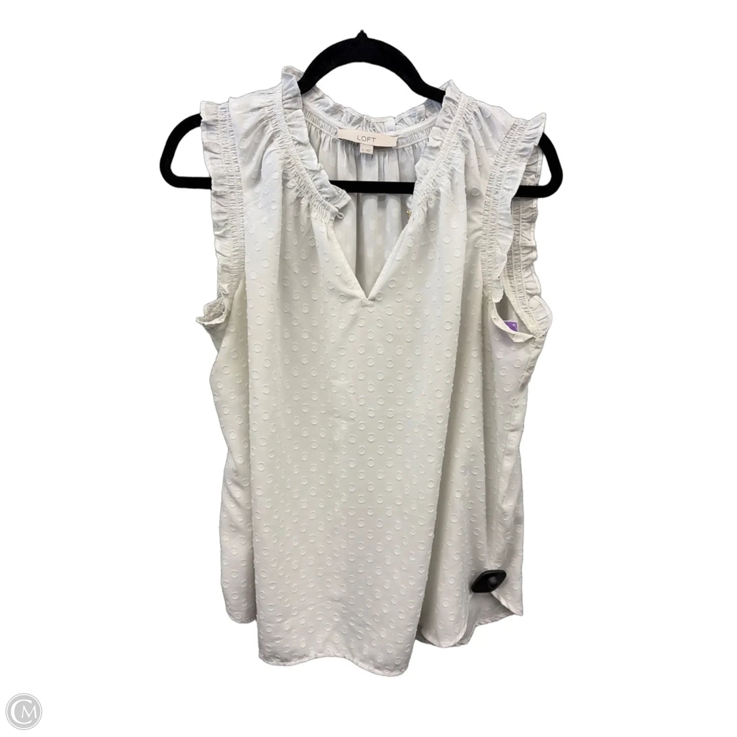 Top Sleeveless By Loft In White, Size: Xl