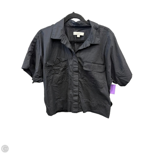 Top Short Sleeve By Loft In Black, Size: L