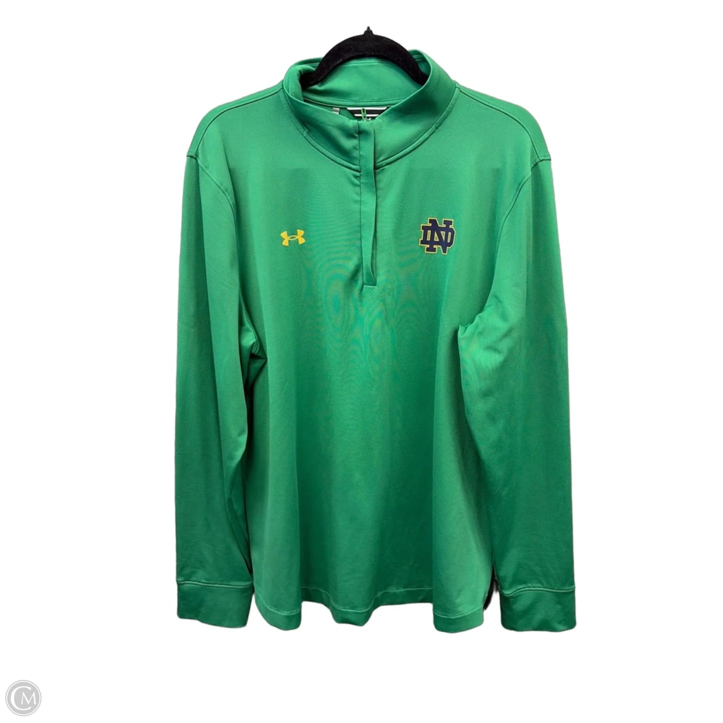 Athletic Top Long Sleeve Collar By Under Armour In Green, Size: Xxl