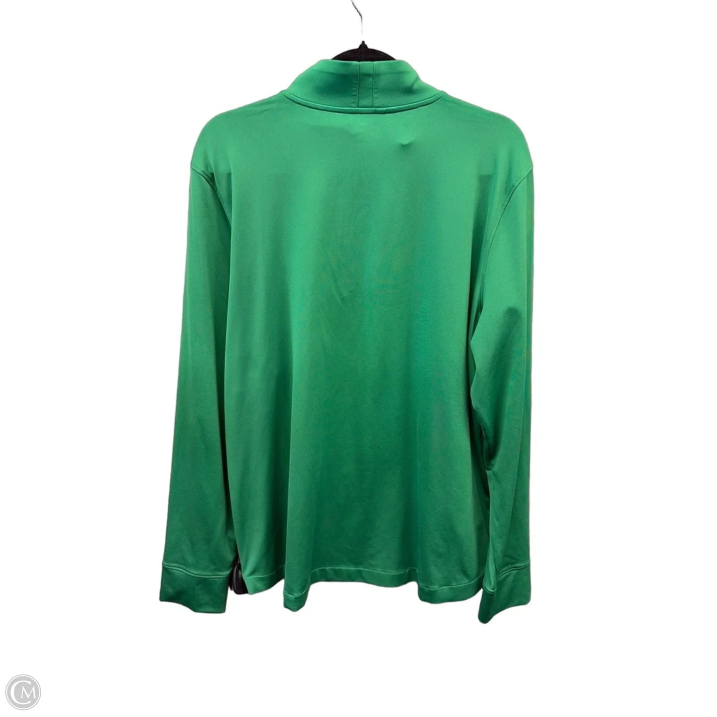 Athletic Top Long Sleeve Collar By Under Armour In Green, Size: Xxl