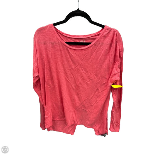 Top Long Sleeve Basic By Loft In Pink, Size: M