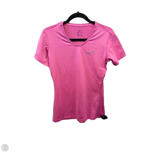 Athletic Top Short Sleeve By Nike In Pink, Size: L