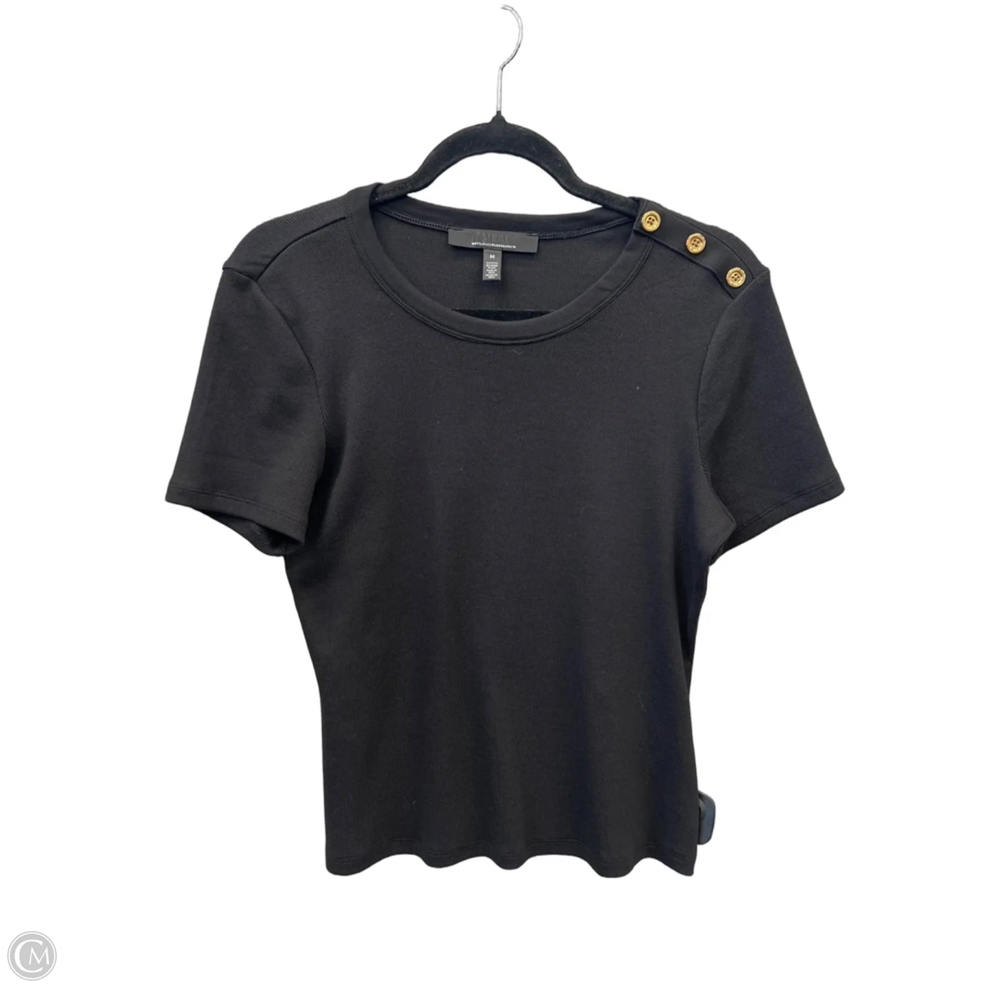 Top Short Sleeve By White House Black Market In Black, Size: M