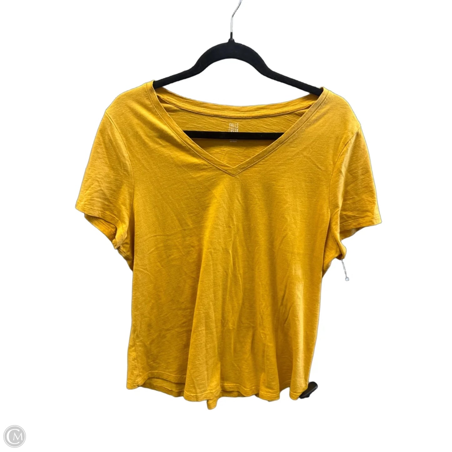 Top Short Sleeve Basic By Falls Creek In Yellow, Size: Xl