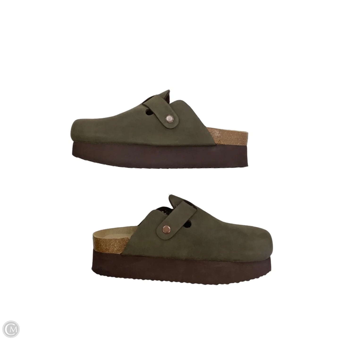 Sandals Flats By Cushionaire In Green, Size: 8.5
