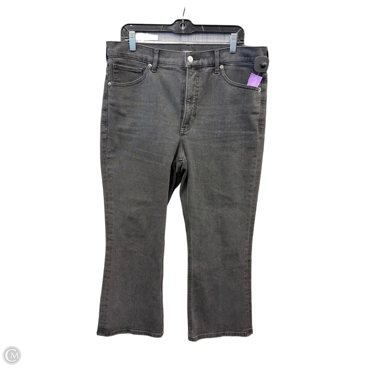 Jeans Flared By Express In Black Denim, Size: 14