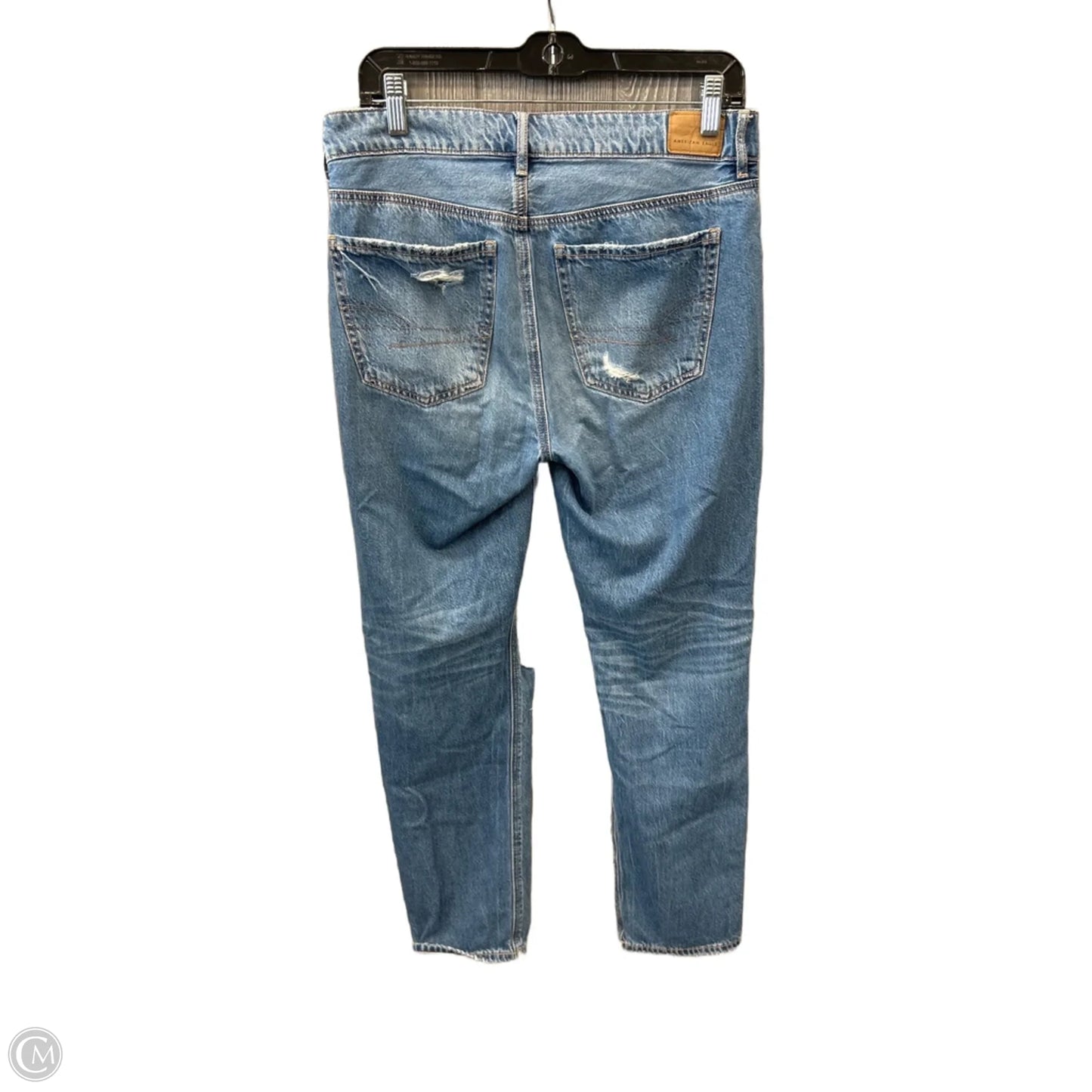 Jeans Straight By American Eagle In Blue Denim, Size: 4