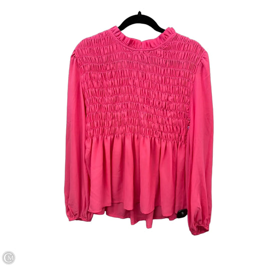 Blouse Long Sleeve By Jodifl In Pink, Size: M