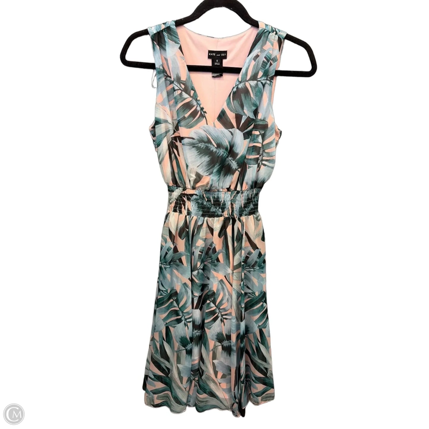 Dress Casual Midi By Kate And Lily In Green & Pink, Size: S